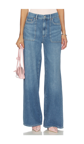  Dl1961 Hepburn Aura High Rise Wide Leg Jeans In Blue. Size 23. Also In 24, 25, 26, 27, 28, 29, 30, 31, 32. 