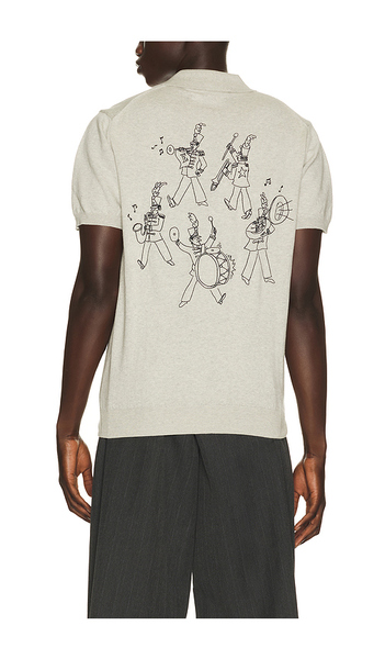  Edmmond Studios Brass Band Polo In Grey. Size S. Also In M, L, Xl/1x. 