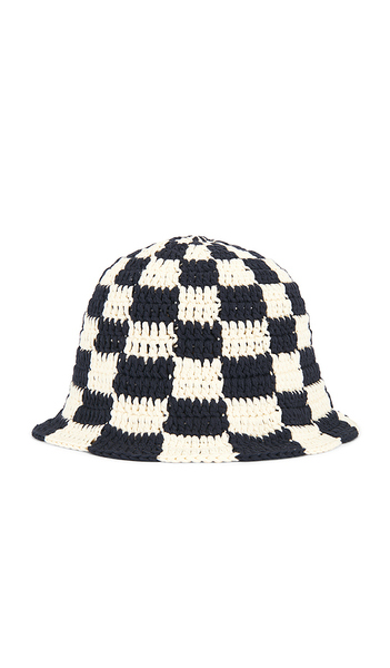  Edmmond Studios Chess Bucket Hat In Blue,cream. 