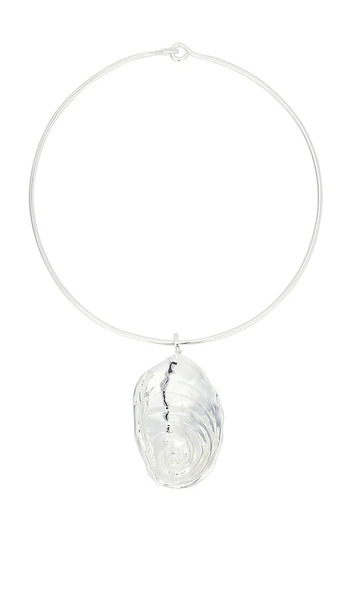  Eliou Fossil Necklace In Metallic Silver. 
