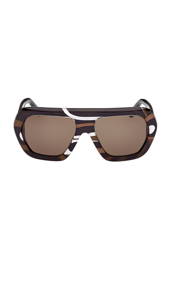  Emilio Pucci Geometric Sunglasses In Brown. 