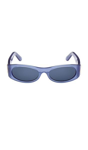  Emilio Pucci Oval Sunglasses In Blue. 