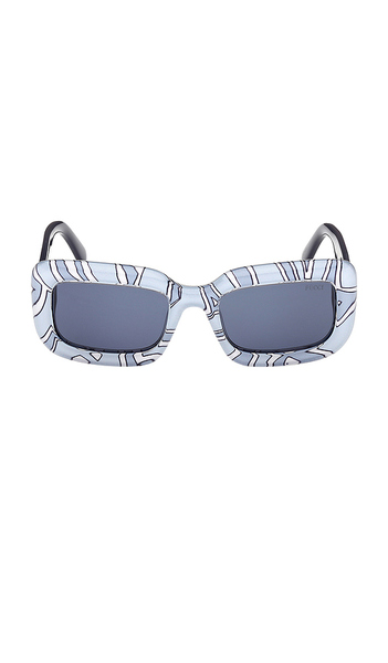  Emilio Pucci Rectangular Sunglasses In Baby Blue. 