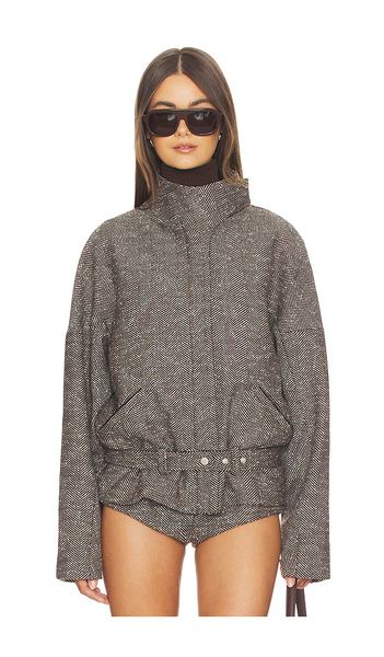  Entire Studios Contrast Aviator Jacket In Brown. Size Xxs. Also In S, M. 