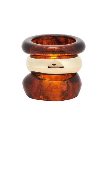  Epifene Bangles Set Of 3 In Brown. 