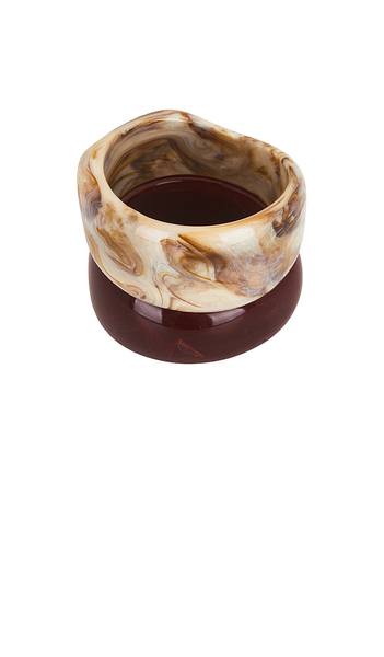  Epifene Bangles Set Of 2 In Red,cream. 