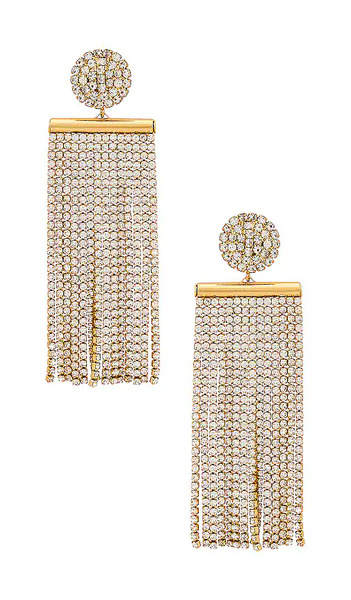  Ettika Crystal Dangle Earring In Metallic Gold. 