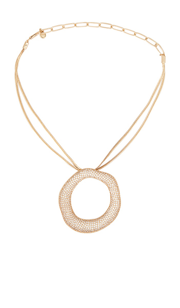  Ettika Open Circle Pave Necklace In Metallic Gold. 