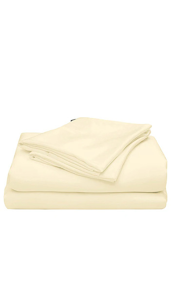  Ettitude Cal King Sateen Solid Sheet Set In Yellow. 