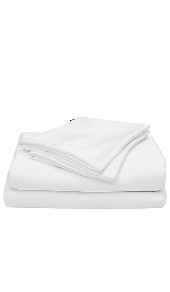  Ettitude Cal King Signature Sateen Sheet Set In White. 