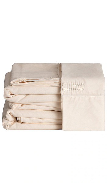  Ettitude Queen Linen+ Sheet Set In Cream. 