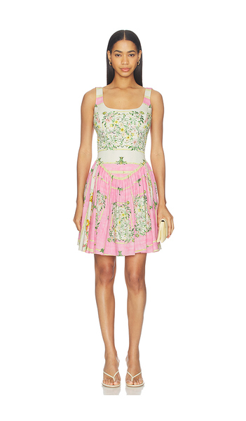  Falguni Shane Peacock Pink Odyssey Cotton Lycra Short Dress In Pink, Ivory. Size Xs. Also In S, M, Xl. 