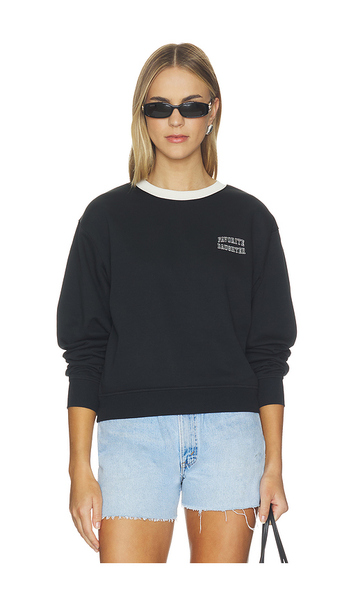  Favorite Daughter The Collegiate Chest Classic Sweatshirt In Black & White. Size Xs. Also In S, M, L, Xl. 