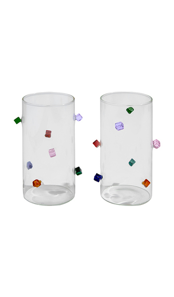  Fazeek Jewel Highballs Set Of 2 In Neutral. 
