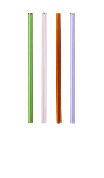  Fazeek Straws Set Of 4 In Red. 
