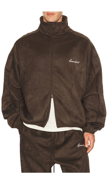  Fear Of God Essentials Signature Modern Track Jacket In Brown. Size Xs. Also In S, M, L, Xl/1x, Xxl/2x. 