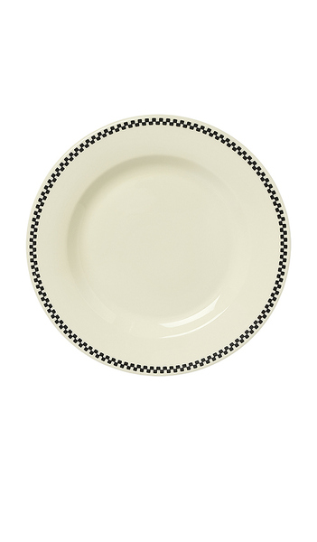  Fish's Eddy Checkerboard Main Plate In Cream. 