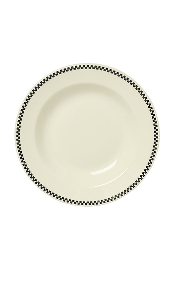  Fish's Eddy Checkerboard Soup Bowl In Cream. 