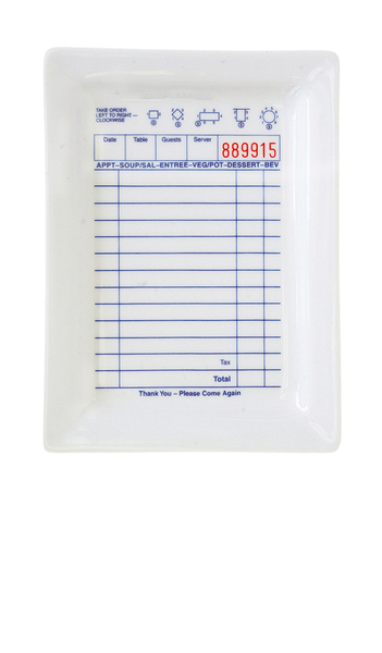  Fish's Eddy Guest Check Tray In White. 