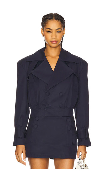  For Love & Lemons Oversized Jacket In Navy. Size S. Also In Xs, M, Xl. 