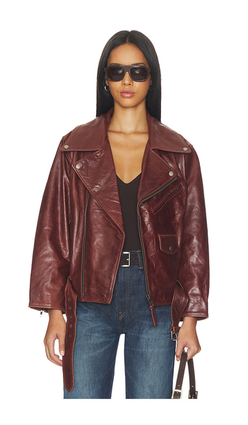  Found Biker Leather Jacket In Brown. Size Xs. Also In S, M, L, Xl/1x. 