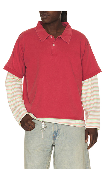  Found Double Layer Stripe Tee In Red. Size Xl/1x. Also In Xxl/2x. 