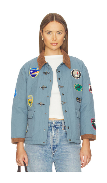  Found Farmstead Quilt Patch Jacket In Blue. Size Xs. Also In S, M, L, Xl/1x. 