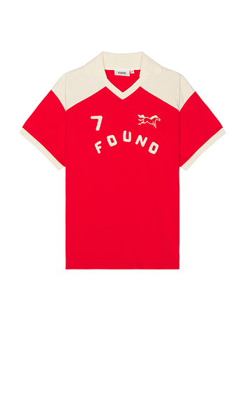  Found Goji Red Collar Print Jersey In Red. Size S. Also In Xl/1x, Xxl/2x. 