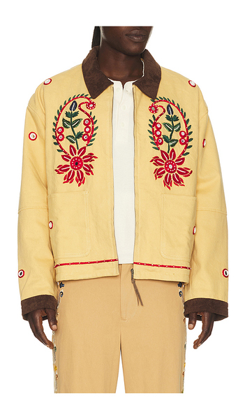  Found Hand Embroidered Paisley Motif Work Jacket In Beige. Size M. Also In Xl/1x. 