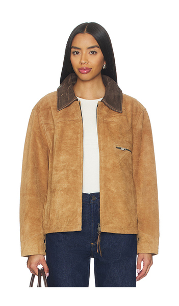  Found Suede Terracotta Work Jacket In Brown. Size Xs. Also In S, L. 