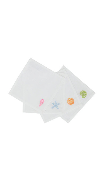  Frasier Sterling Low Tide Cocktail Napkins In White. 