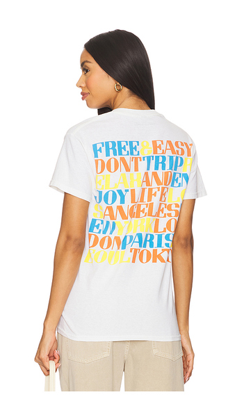  Free & Easy Cities Tee In White. Size S. Also In M. 
