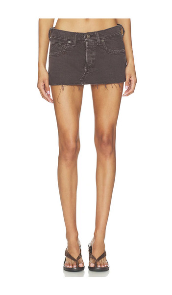  Free People Lainey Low Rise Mini Skirt In Chocolate. Size 26. Also In 24, 25, 27, 28, 29, 30, 31, 32. 