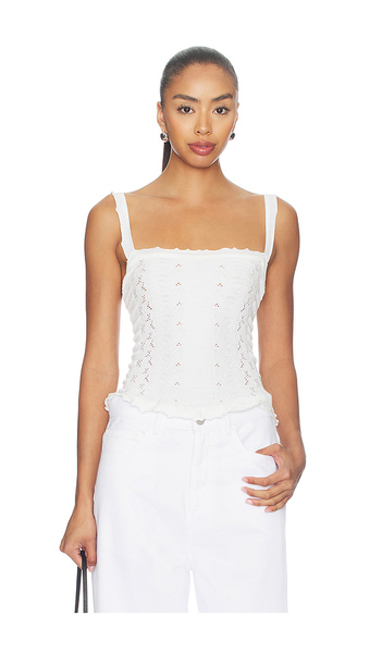  Free People X Revolve X Revolve So Soft Femme Square Neck Cami In White. Size Xs/s. Also In M/l, L/xl. 