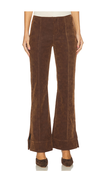  Free People X We The Free Glow Up Pant Suede In Shaved Chocolate In Brown. Size 2. Also In 6, 8, 10, 12. 