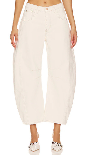  Free People X We The Free Good Luck Mid Rise Barrel Jeans In Cream. Size 25. Also In 26, 27, 28, 30, 31, 32, 29, 24. 