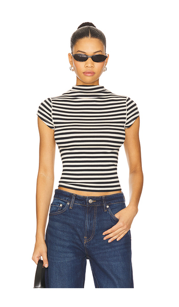  Free People X We The Free Lola Tee Stripe In Black & White Stripe In Black,white. Size L. Also In Xl. 