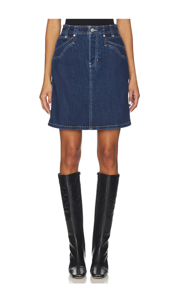  Free People X We The Free Suzy Denim Midi Skirt In Deep Ocean In Blue. Size 26. Also In 24, 25, 27, 28. 