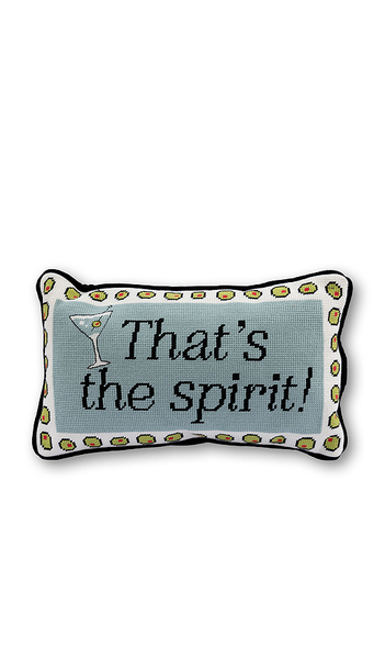  Furbish Studio That's The Spirit Needlepoint Pillow In Blue,black. 