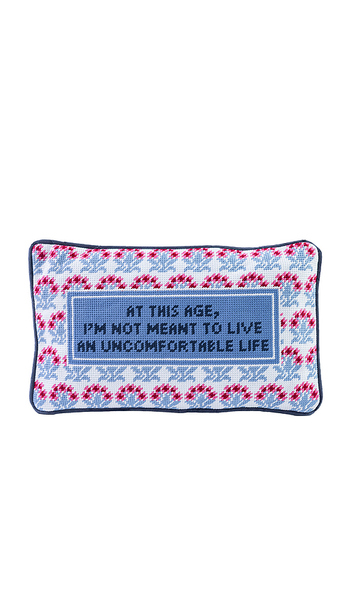  Furbish Studio Uncomfortable Life Needlepoint Pillow In Beauty: Na. 