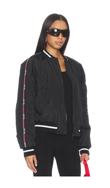  Gcds Logo Tape Nylon Bomber In Black. Size 36/xs. Also In 40/m, 42/l, 44/xl. 