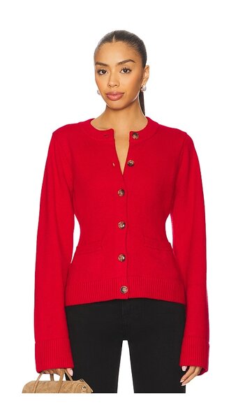  Good American Button Front Knit Cardigan In Red. Size M. Also In L, Xxxl/3x. 