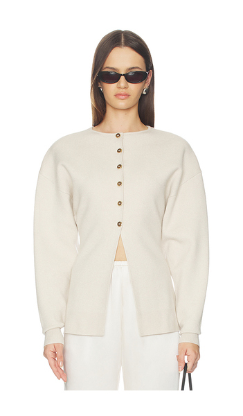  Good American Exaggerated Sleeve Cardigan In Taupe. Size S. Also In M, L, Xxl/2x, Xxxl/3x, Xxxxl/4x. 
