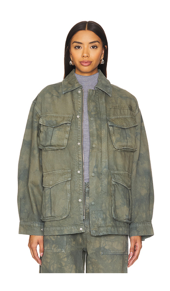  Grlfrnd Kaia Oversized Drawstring Jacket In Green. Size Xs. Also In Xxs, S. 