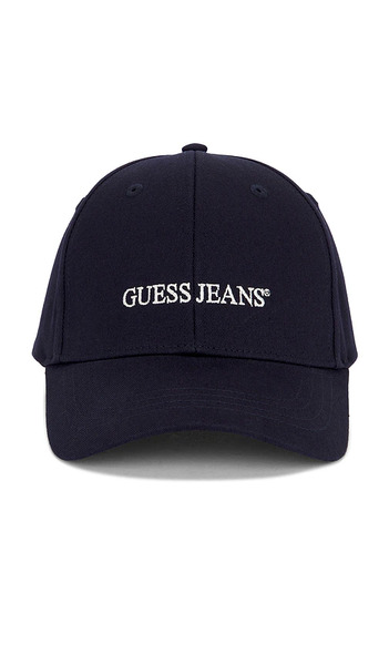  Guess Jeans Embroidered Baseball Cap In Navy. 