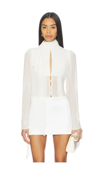  Guizio Ara Long Sleeve Top In Ivory. Size S. Also In Xs, M, L, Xl. 