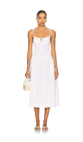  Guizio Lura Midi Dress In White. Size Xs. Also In M. 