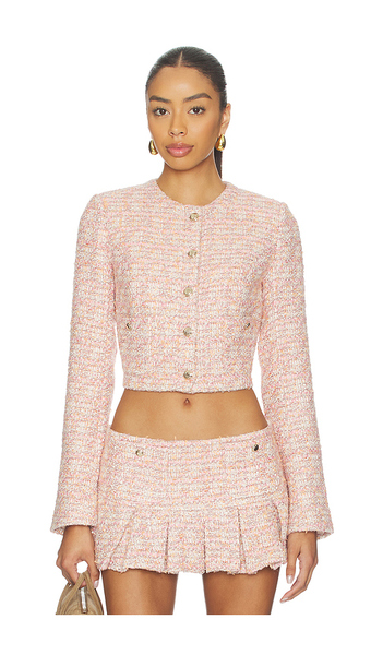  Guizio Patch Pocket Crop Jacket In Pink. Size Xs. Also In M, L. 