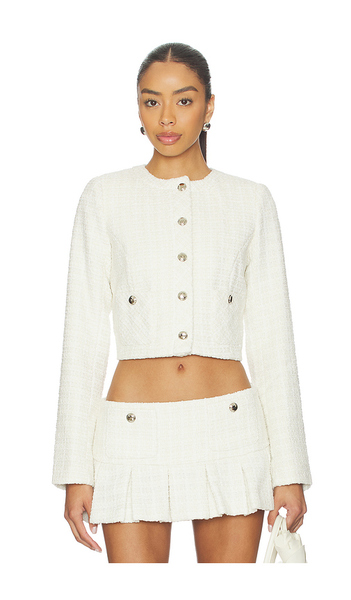  Guizio Patch Pocket Crop Jacket In White. Size Xs. Also In S, M, L. 