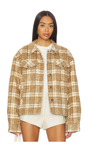  Guizio Quilted Plaid Jacket In Brown. Size Xxs. Also In S, L, Xl, Xxl. 